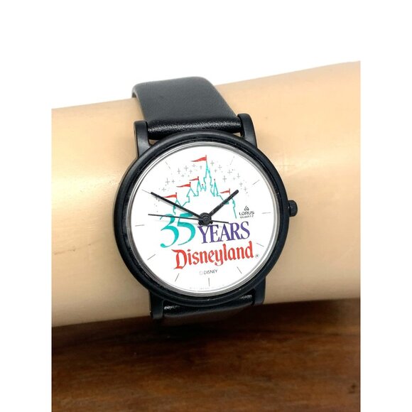 Lorus Disney Women's Watch 35 Years Disneyland Quartz Black Leather Band 34mm - Picture 9 of 12